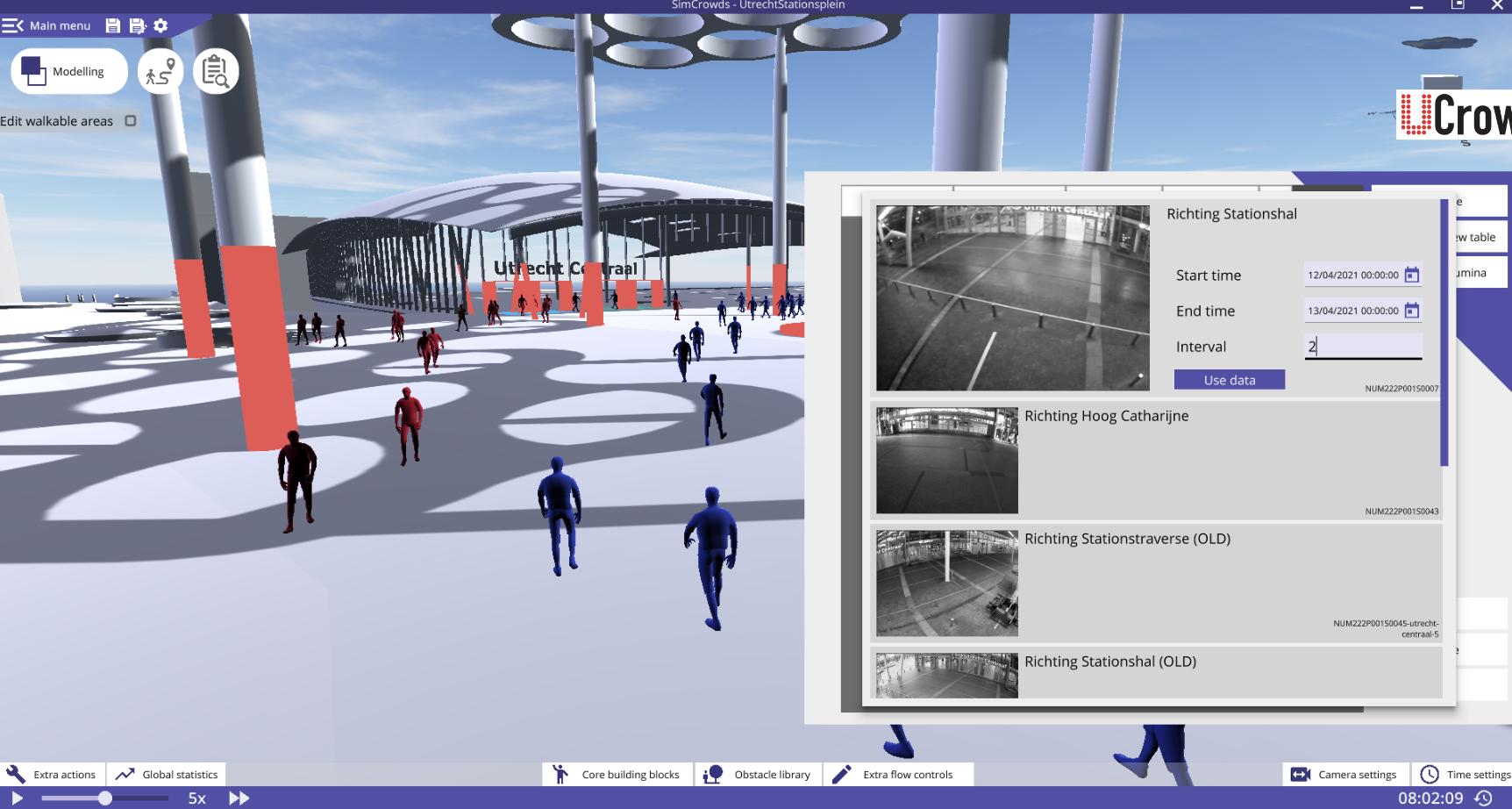 SimCrowds simulation Utrecht Central Station