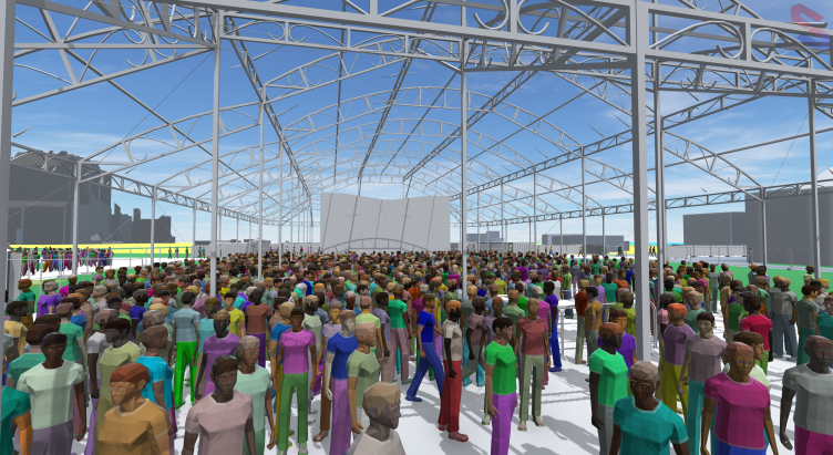 SimCrowds simulation of the HerfstDrift Music Festival