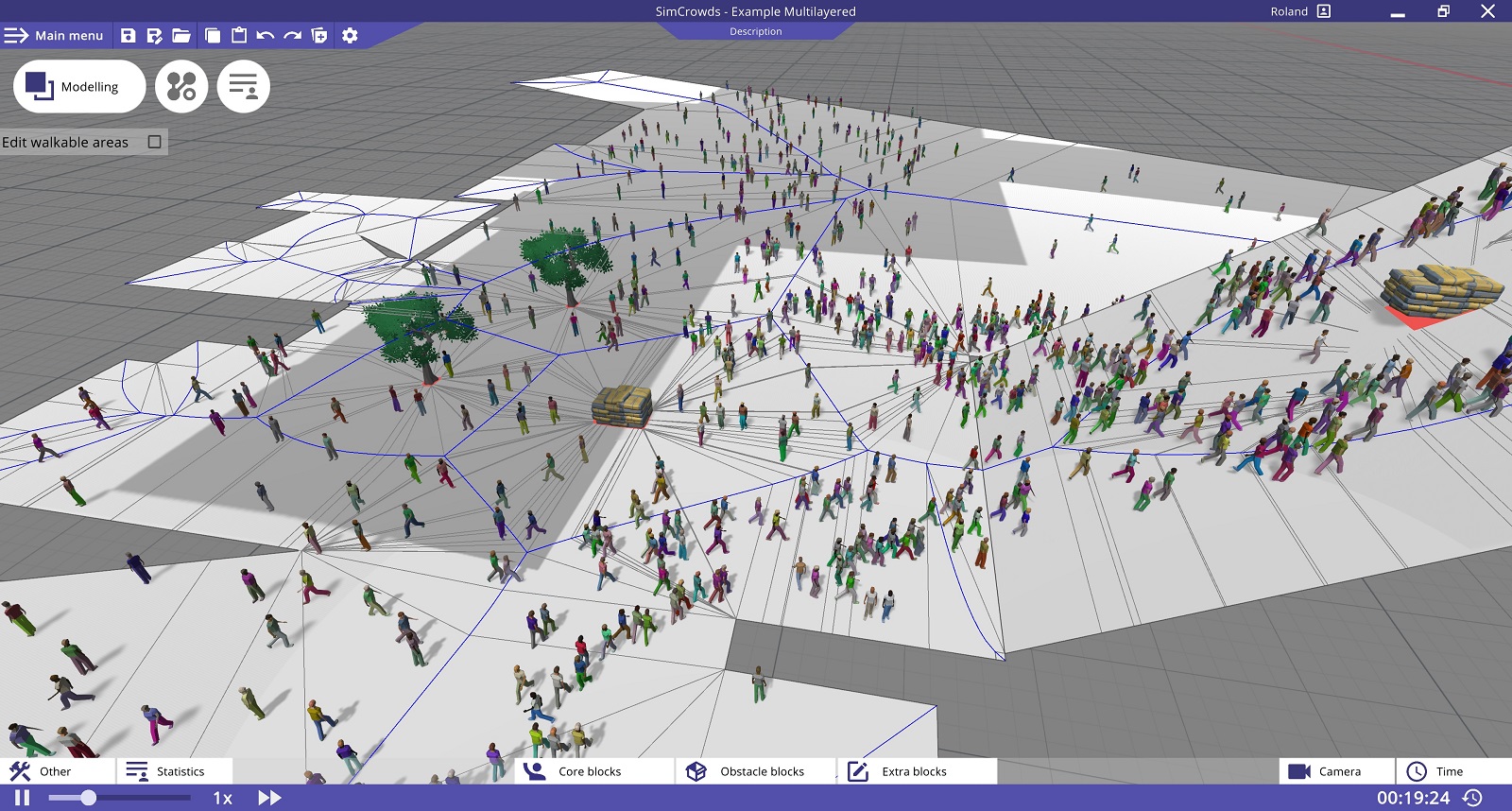 SimCrowds 2025: A user-friendly realistic and high-performance crowd simulation tool image